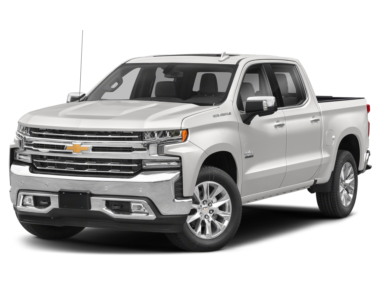 2020 Chevrolet Silverado 1500 LTZ in Summit White — front three-quarter view