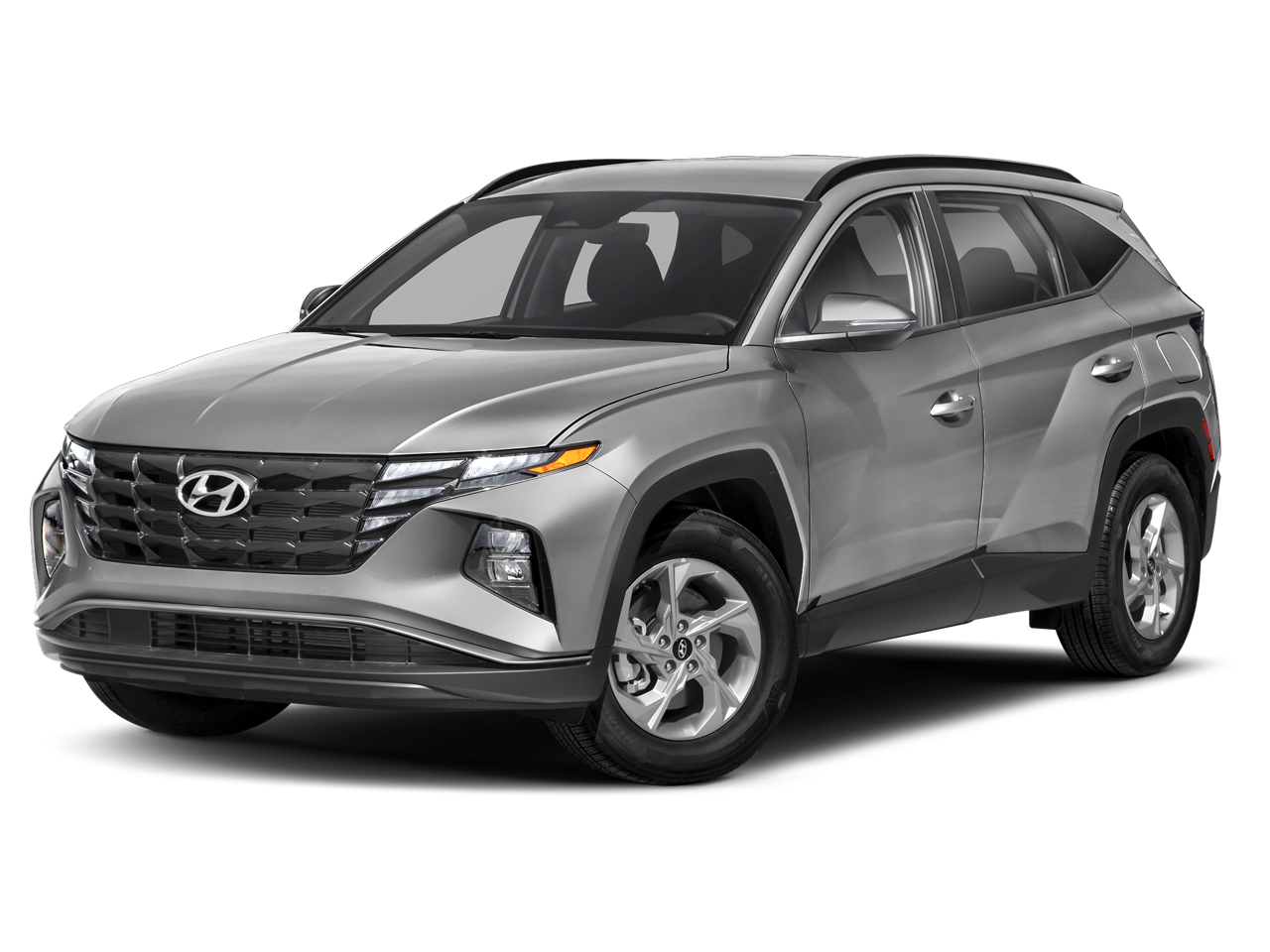 2022 Hyundai Tucson SEL in Shimmering Silver — front three-quarter view