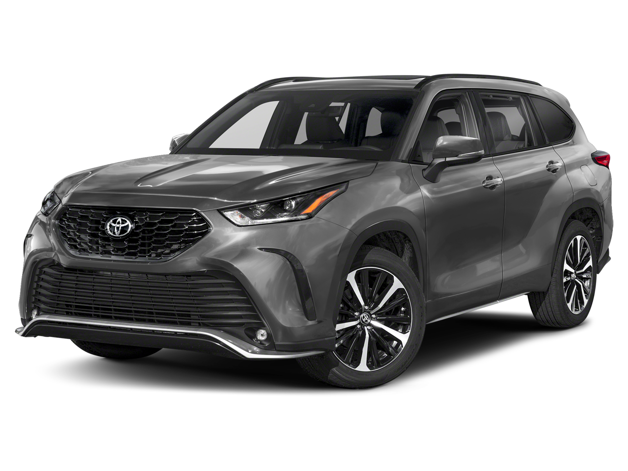 2022 Toyota Highlander XSE in Magnetic Gray Metallic — front three-quarter view