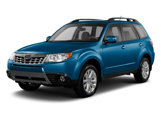 2010 Subaru Forester 2.5X Premium in Newport Blue Pearl — front three-quarter view