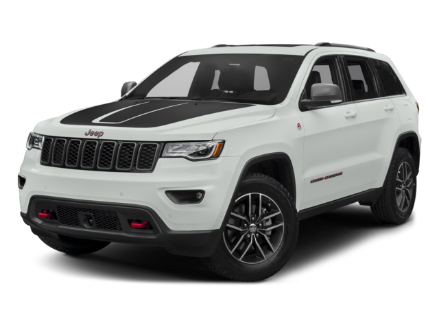 2017 Jeep Grand Cherokee Trailhawk in Bright White Clearcoat — front three-quarter view
