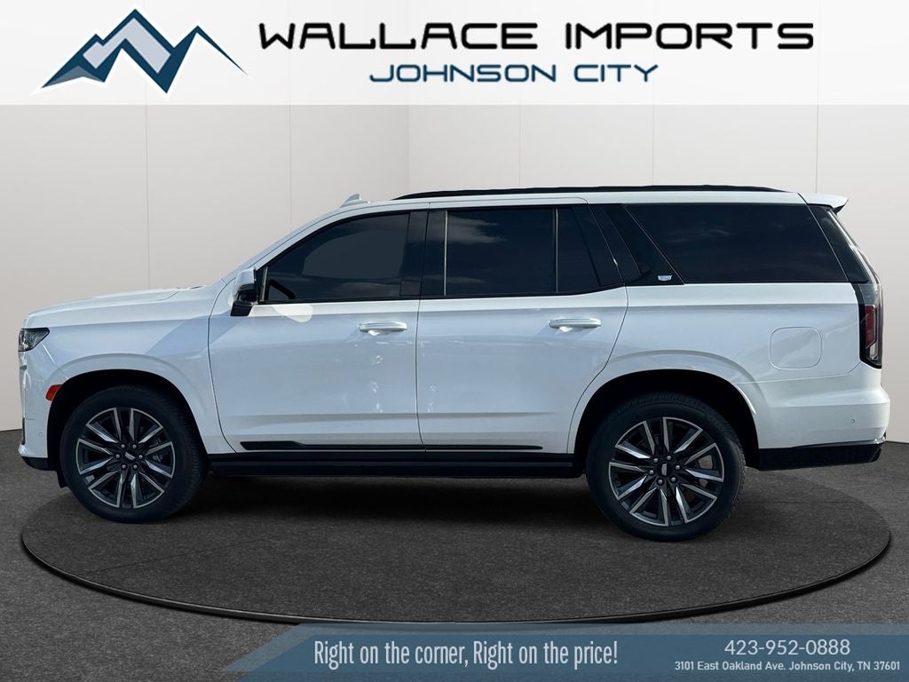2021 Cadillac Escalade Sport Platinum in Crystal White Tricoat — front three-quarter view