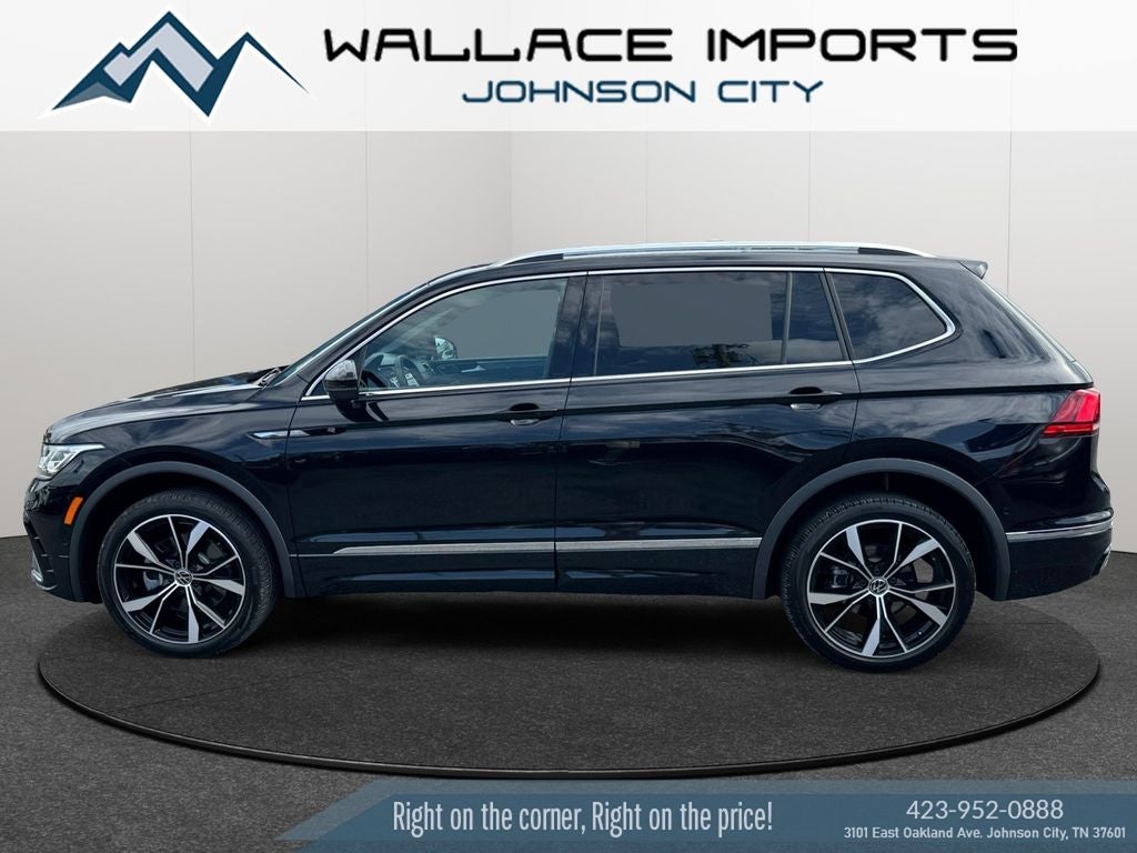 2024 Volkswagen Tiguan 2.0T SEL R-Line in Deep Black — front three-quarter view