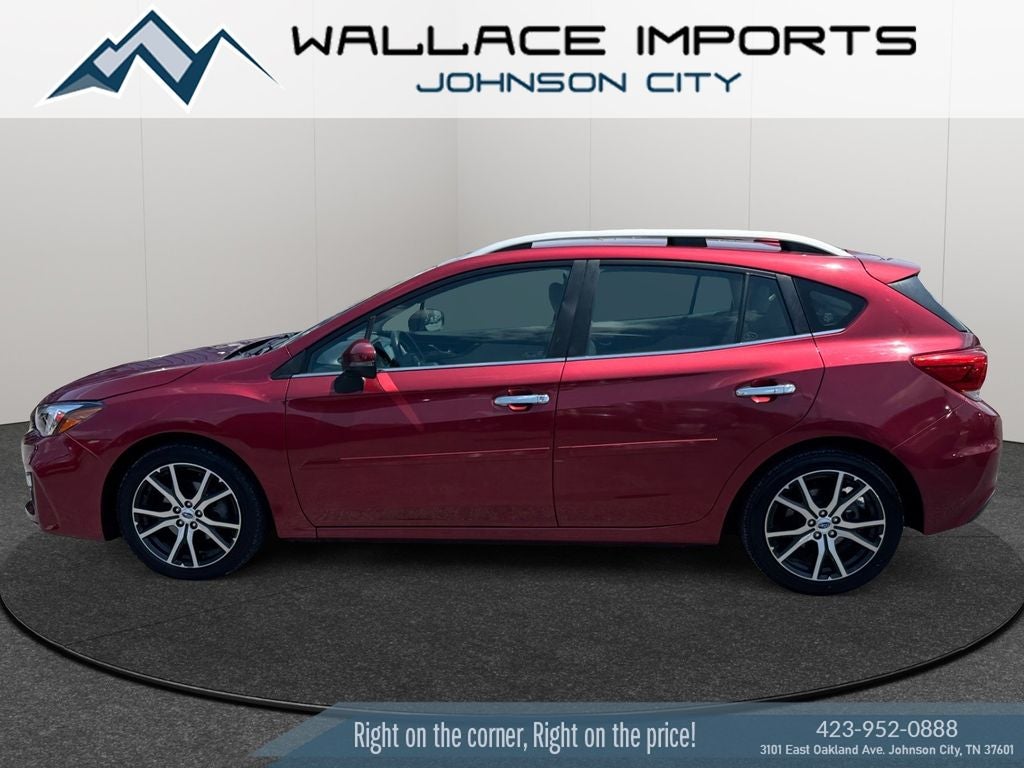 2018 Subaru Impreza 2.0i Limited in Crimson Red Pearl — front three-quarter view