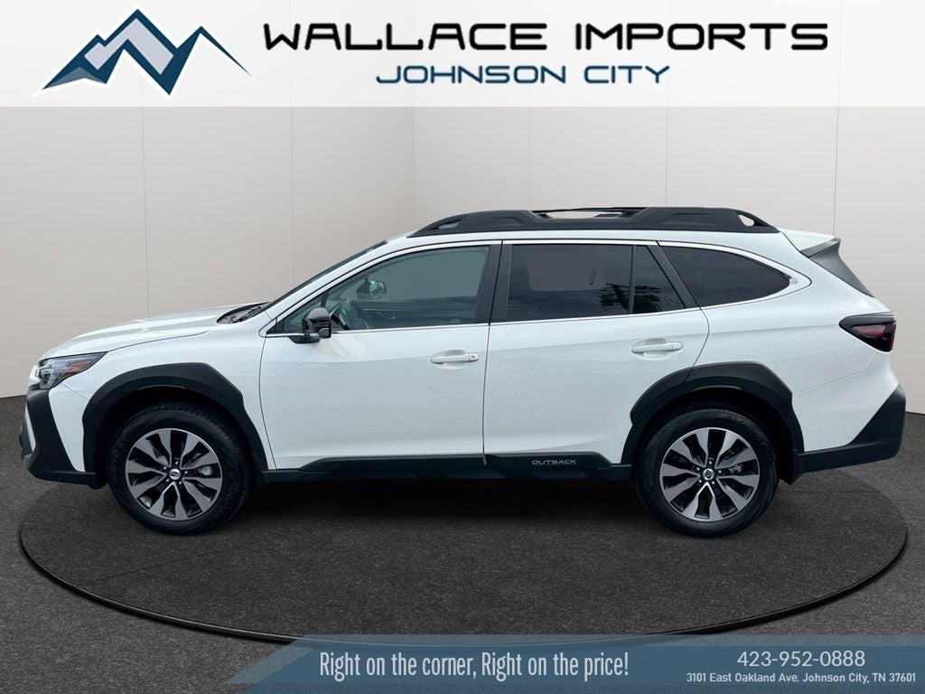2025 Subaru Outback Limited XT in Crystal White Pearl — front three-quarter view