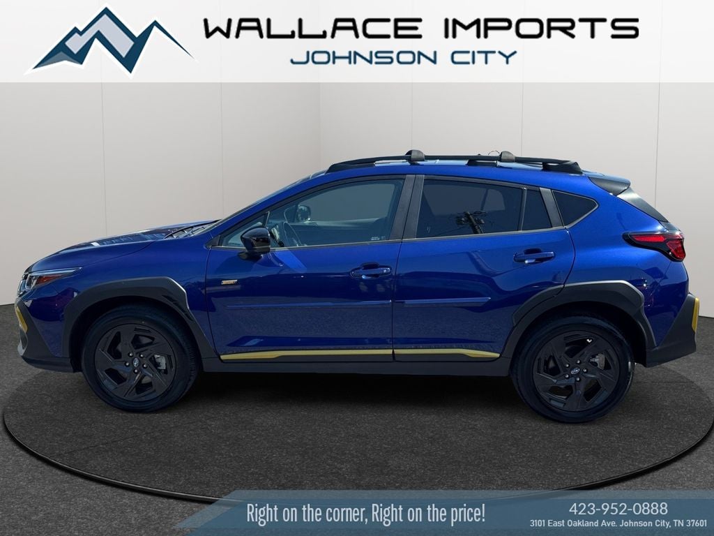 2025 Subaru Crosstrek Sport in Sapphire Blue Pearl — front three-quarter view