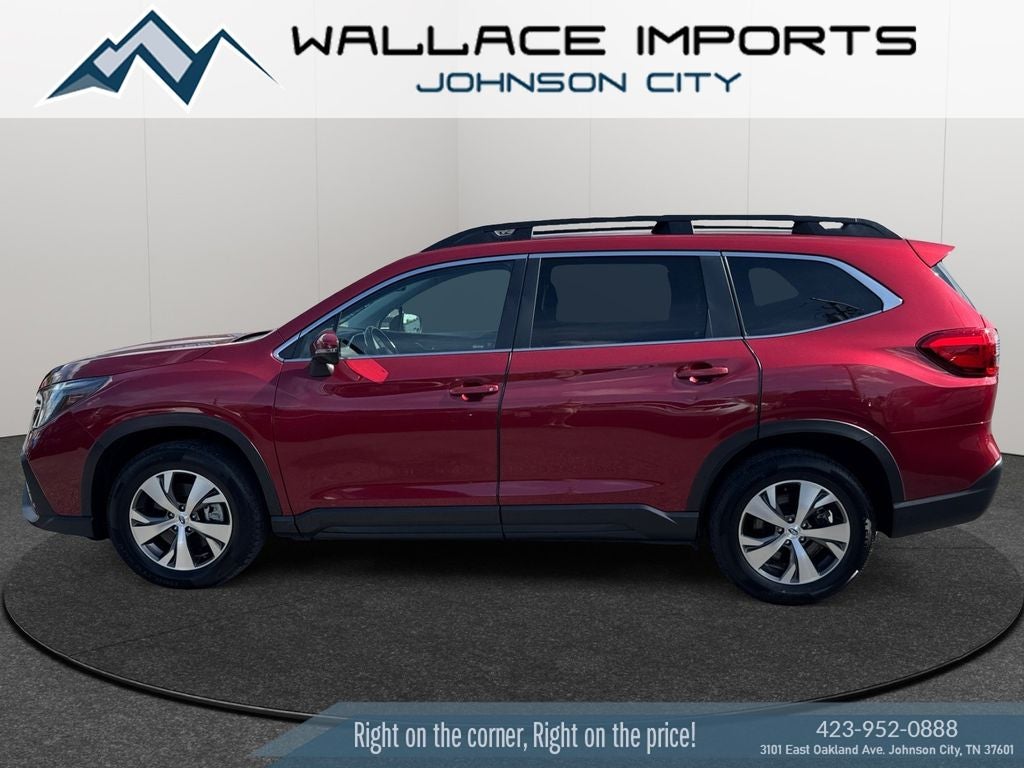 2023 Subaru Ascent Premium in Crimson Red Pearl — front three-quarter view