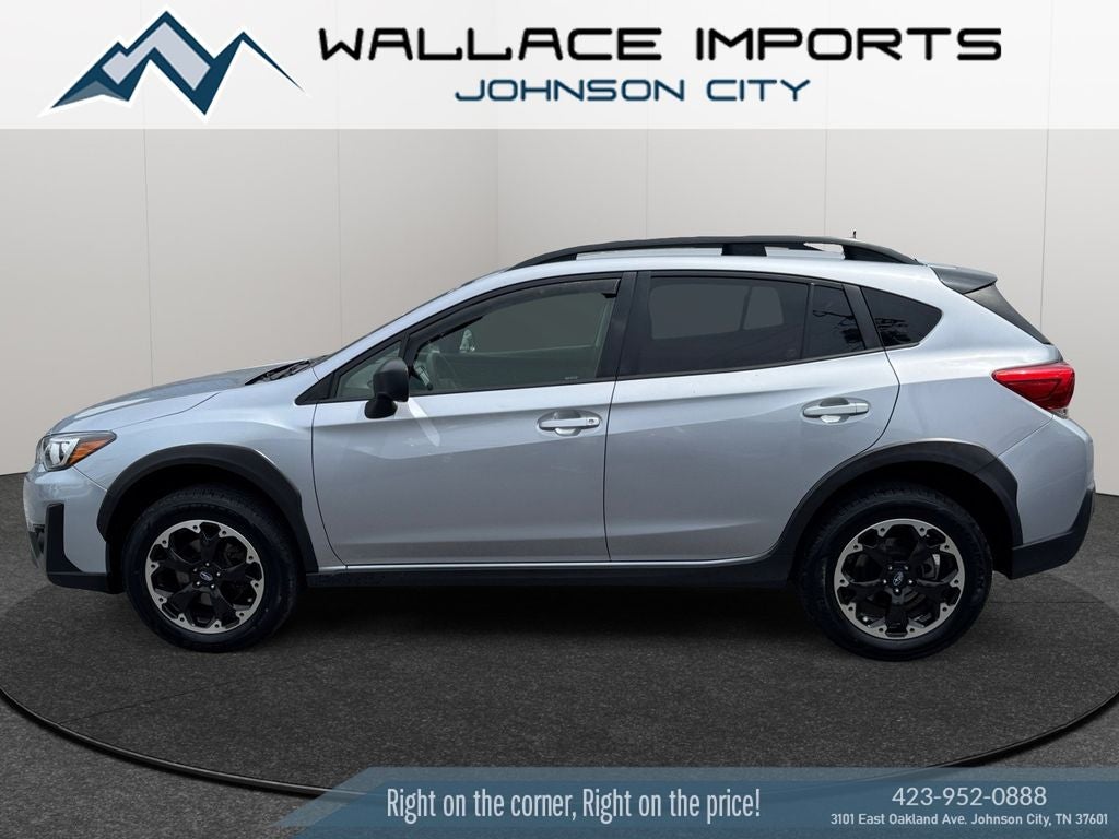 2021 Subaru Crosstrek Base in Ice Silver Metallic — front three-quarter view