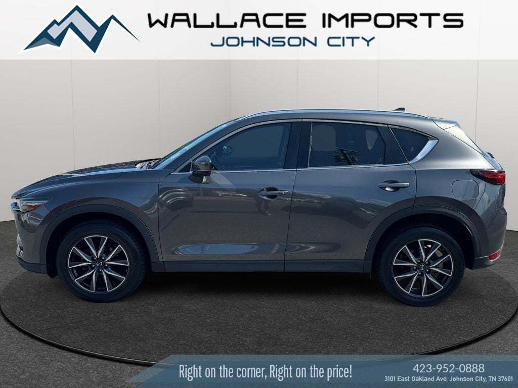 2018 Mazda Mazda CX-5 Grand Touring in Machine Gray Metallic — front three-quarter view