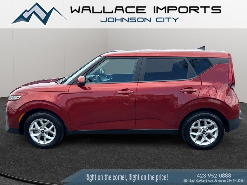 2022 Kia Soul LX in Mars Orange — front three-quarter view