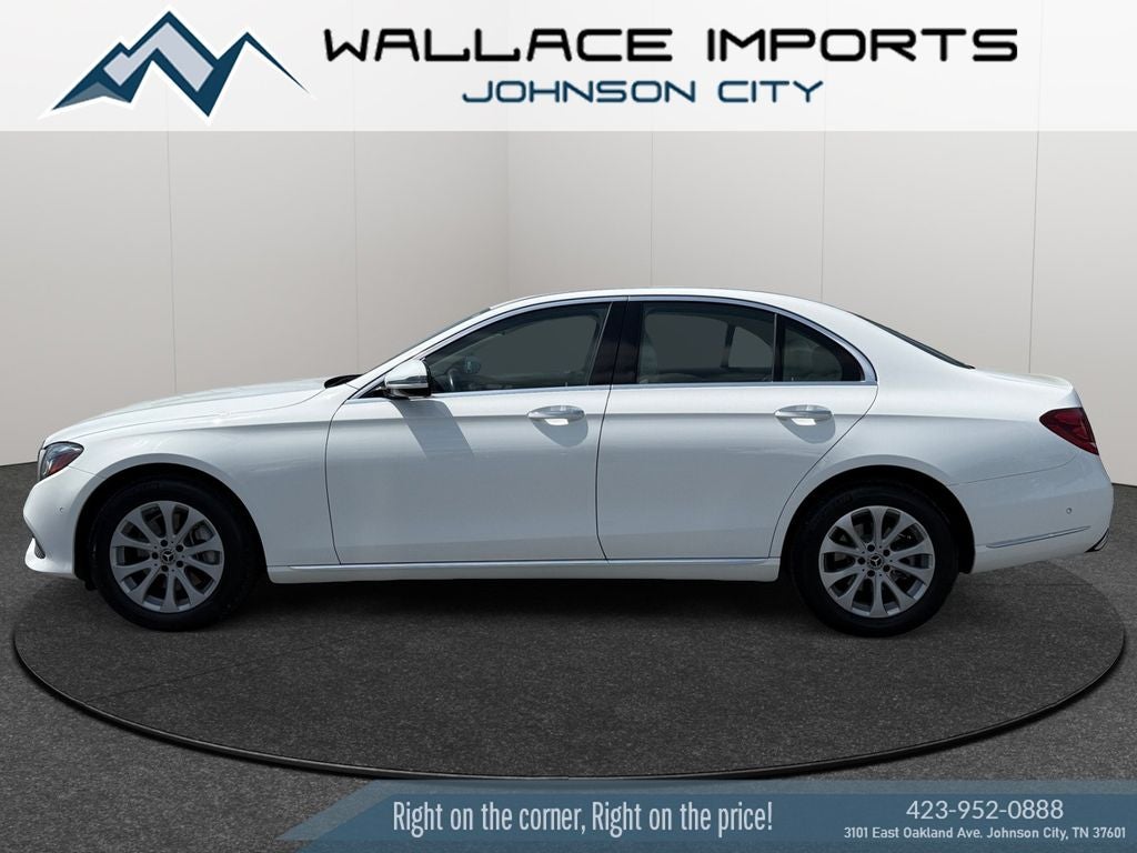 2018 Mercedes-Benz E-Class E 300 4MATIC in White — front three-quarter view